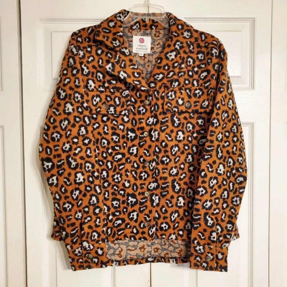 Simply Southern Leopard Cheetah Shacket Jacket